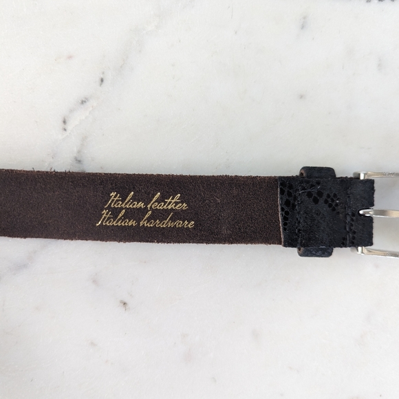 Amsterdam Heritage Luxe Belt Carli Black Itailian Leather Snake Print Belt